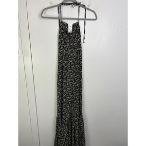 SHEIN Jumpsuit Womens Large Flare Tiered Bell Bottoms Micro Florals Hippie Boho